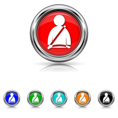 Safety belt icon - vector set