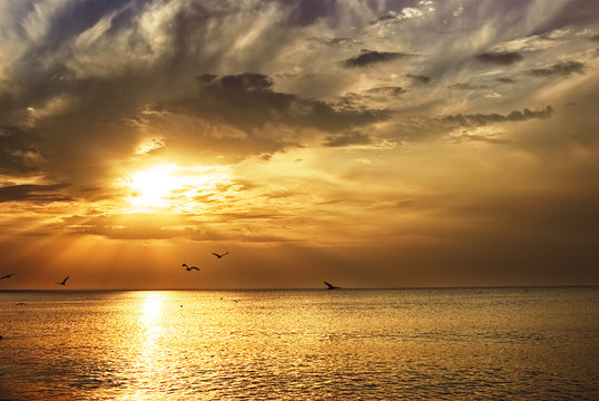 Fototapeta sunrise at sea