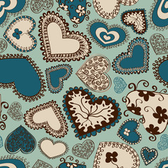 Seamless pattern of hearts