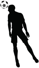 poses of soccer players silhouettes in head strike position