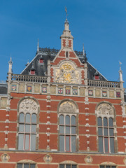 Fototapeta na wymiar Exterior of main train station in Amsterdam
