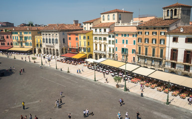 Piazza Bra as seen from the Arena di Verona