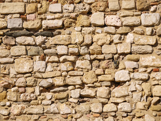 City wall made of uneven rocks