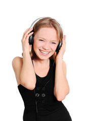 Fototapeta premium girl with earphones