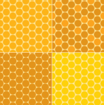vector seamless patterns - honeycombs