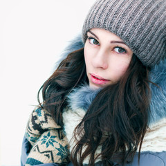 WInter woman portrait outdoor