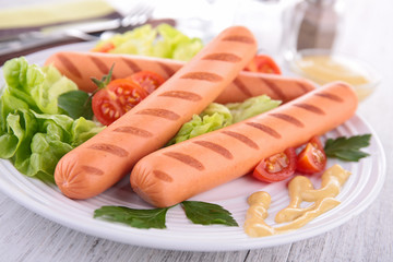 sausage and salad