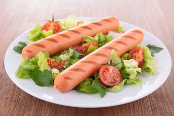 sausage and salad