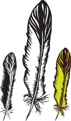 artistic bird ink feather