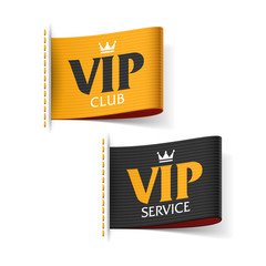 VIP service and VIP club labels - obrazy, fototapety, plakaty