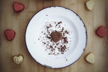 Red chocolate hearts