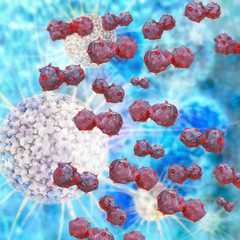 Lung cancer cells - 3d Rendering
