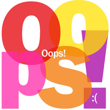 "OOPS!" Letter Collage (sorry apologies message card regret)