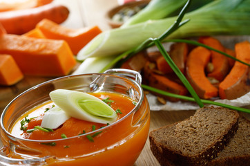 Homemade pumpkin soup