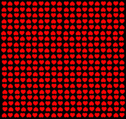 Background of Black with Red Hearts