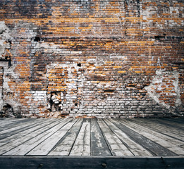old room with brick wall