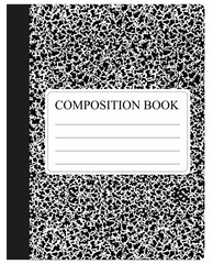 Black Composition Book - obrazy, fototapety, plakaty