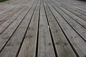 Grooved wooden planks