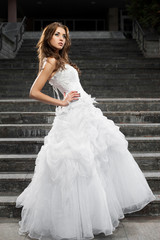 beautiful young woman in wedding dress