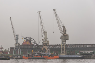 Hamburg, Hafen, Hafenarbeit, Verladekranen, Kranen, Deutschland
