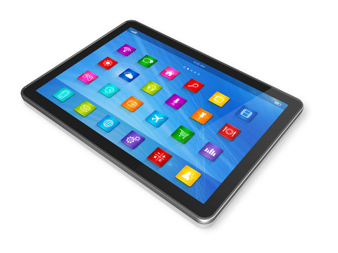 Digital Tablet Computer - apps icons interface