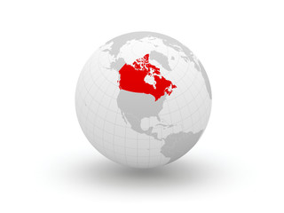 Globe. 3d. Canada.