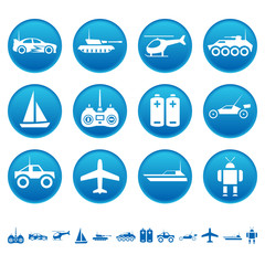 Remote control toys icons