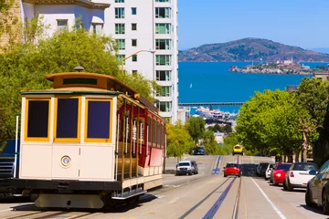 Selbstklebende Fototapete San Francisco San Francisco Hyde Street Cable Car Kalifornien