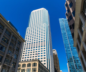 Fototapeta na wymiar San Francisco Downtown buildings at California
