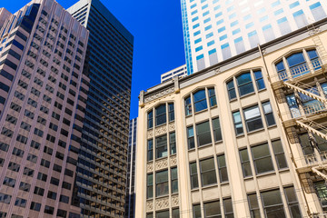 Fototapeta na wymiar San Francisco downtown buildings in California