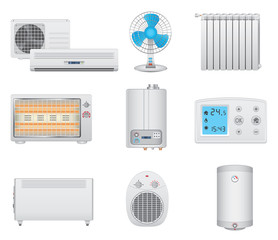 Heating and air conditioning icons - 60400760