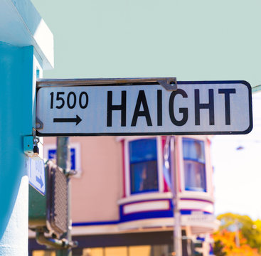 San Francisco Haight Ashbury street sign junction California