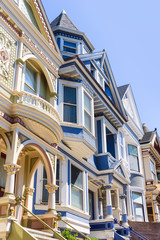 Fototapeta na wymiar San Francisco Victorian houses in Haight Ashbury California