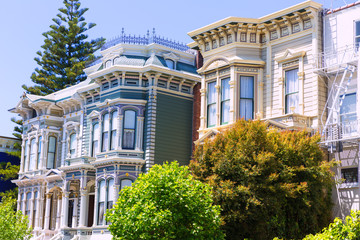 San Francisco Victorian houses in Pacific Heights California © lunamarina