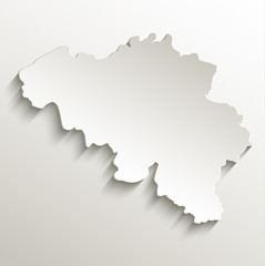 Belgium map card paper 3D natural