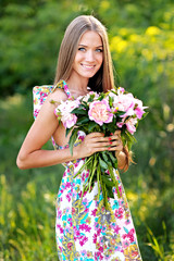 portrait of a beautiful girl in nature