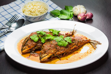 Spicy mackerel dish