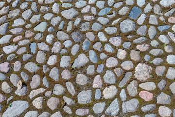 Old paved roadway as background