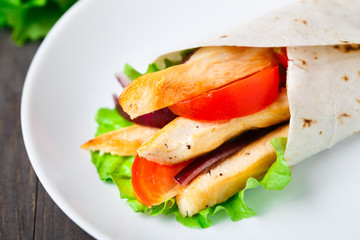Chicken kebab wrap
