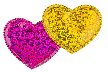 pink and gold heart