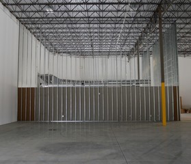 Warehouse metal stud framework