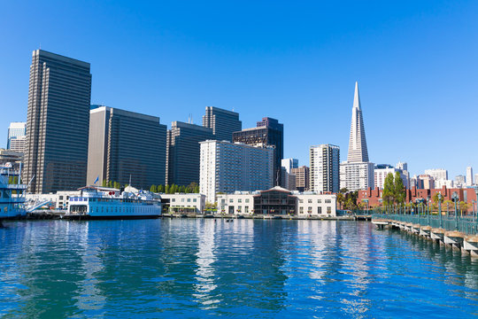 San Francisco downtown from pier 7 California