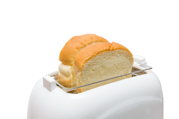 Isolated Bread and Toaster