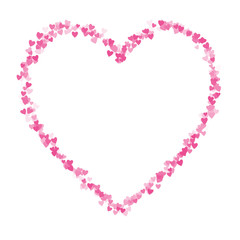 Pink Love Heart Shape Made Up of Hearts