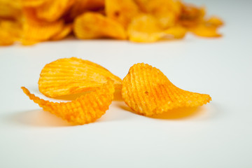 handful of corrugated potato chips