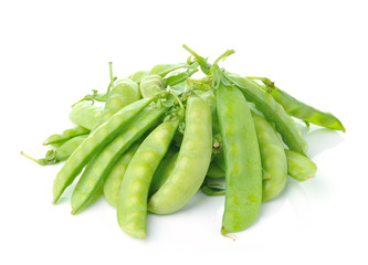green beans on white background