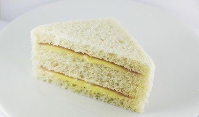 Homemade Sandwich Ham Sheese stock photo