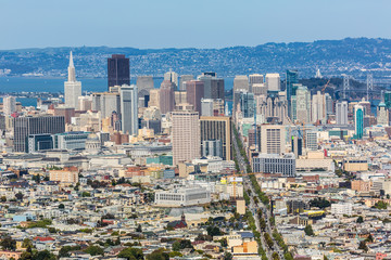 San Francisco skyline from Twin Peaks in California