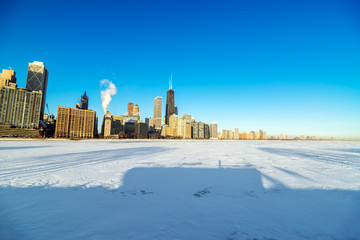 Skyline and Frozen Lake