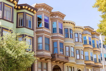 Fototapeta na wymiar San Francisco Victorian houses California